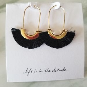 LOFT Fringe Fan Drop Earrings